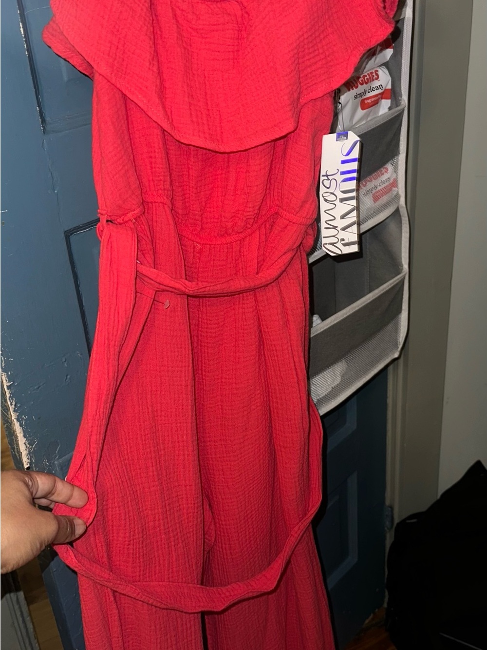 Bright Red Sleeveless Jumpsuit size M WT